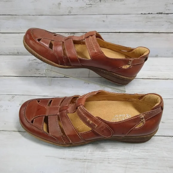 Naturalizer MALTA 7N Brown Leather Comfort HookLoop MaryJane Fisherman L… - Picture 5 of 12